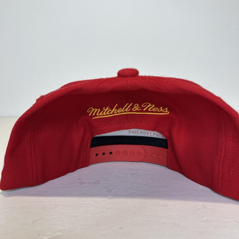 Mitchell & Ness Houston Rockets Snapback Mens Red Retro Paint HWC Hat Cap Sports - Picture 4 of 8